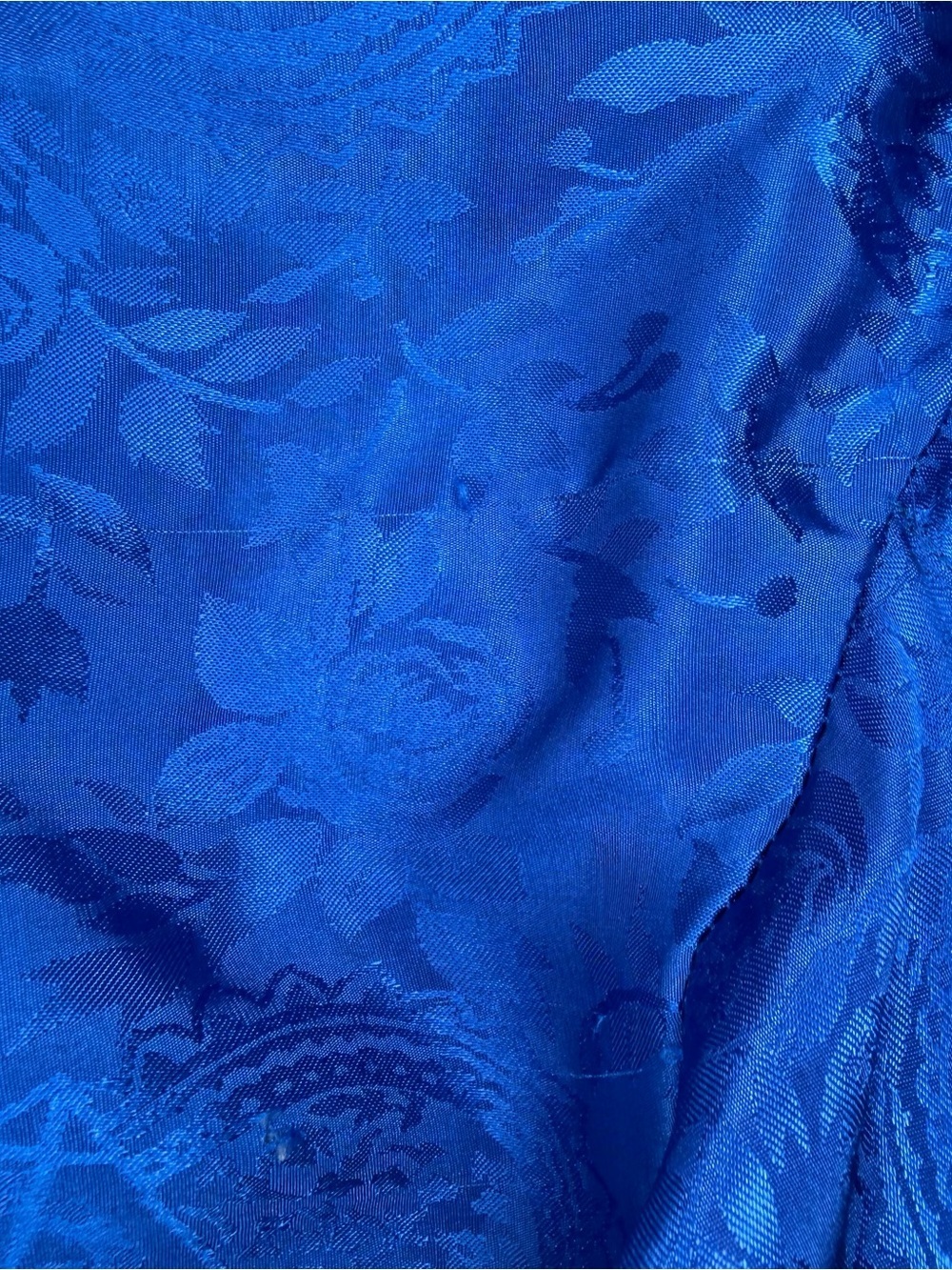 Victoria’s Secret Gold Label Size P/Small Royal Blue Long Jacquard Robe Vtg Y2K - Picture 9 of 9